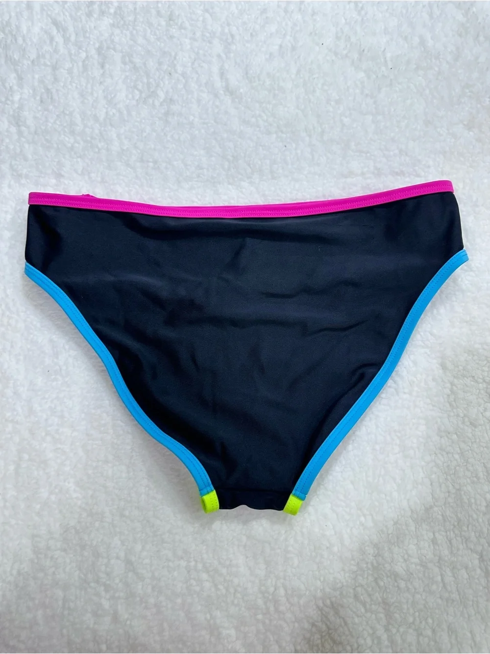 Girl’s Under Armour Black Two-Piece Swim Set with Neon Trim